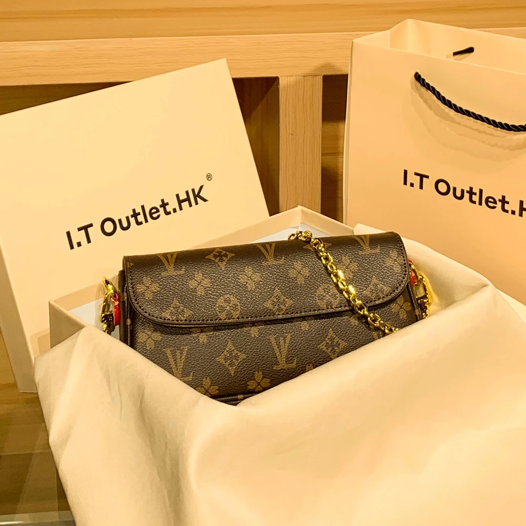 香港精选代购2025新款奢侈品真皮老花腋下链条麻将包单肩斜跨女包