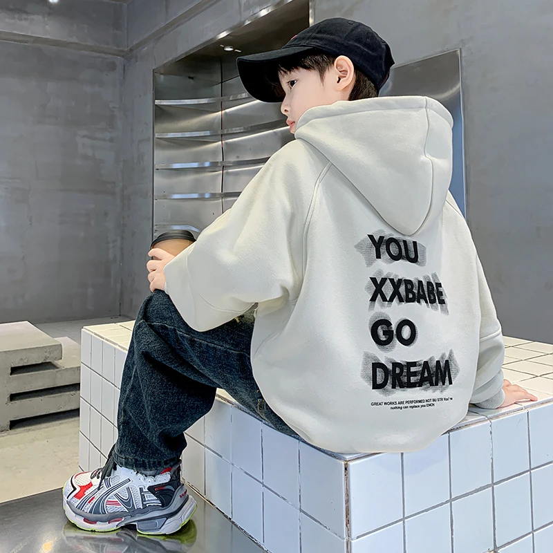 男童卫衣春秋款2025新款中大童秋装痞帅炸街男孩秋季儿童连帽上衣