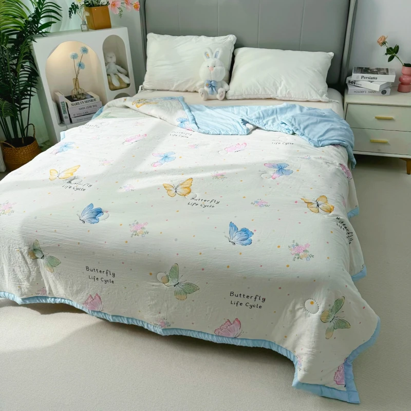 A类母婴亲肤卡通夏凉被薄被子宿舍空调被夏被单人双人被子可水洗