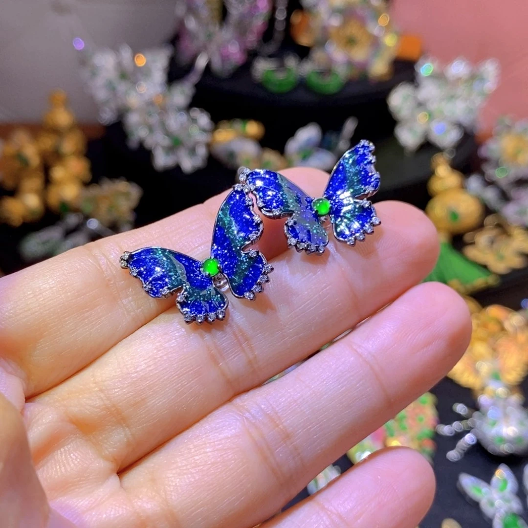 翡翠银S925镶嵌吊坠(不含链)天然翡翠