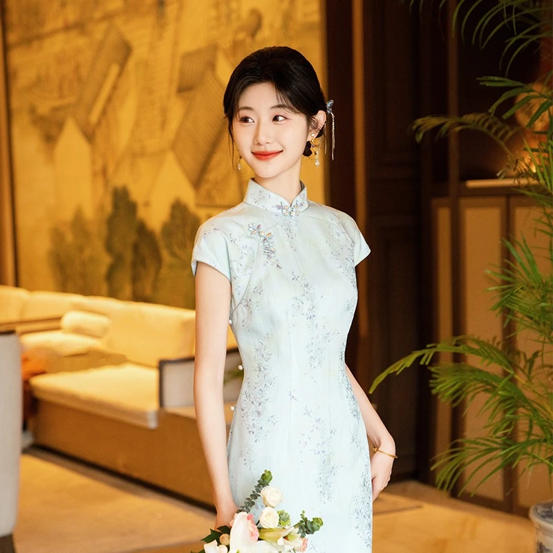 时光裁剪|南宫澈新中式国风真丝新款春夏旗袍日常款高级日常