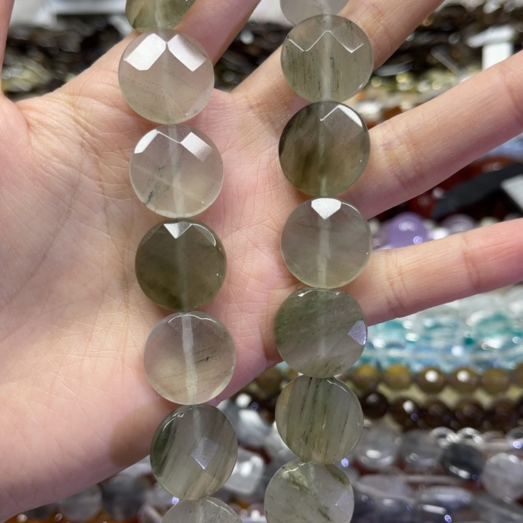 玛瑙/玉髓散珠天然云雾水晶卡18.4长条38厘米