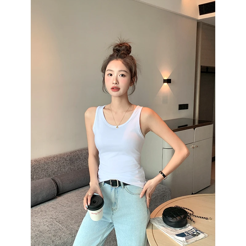 [TR1000]白色莫代尔吊带背心女2025夏季新款冰丝薄款修身打底上衣