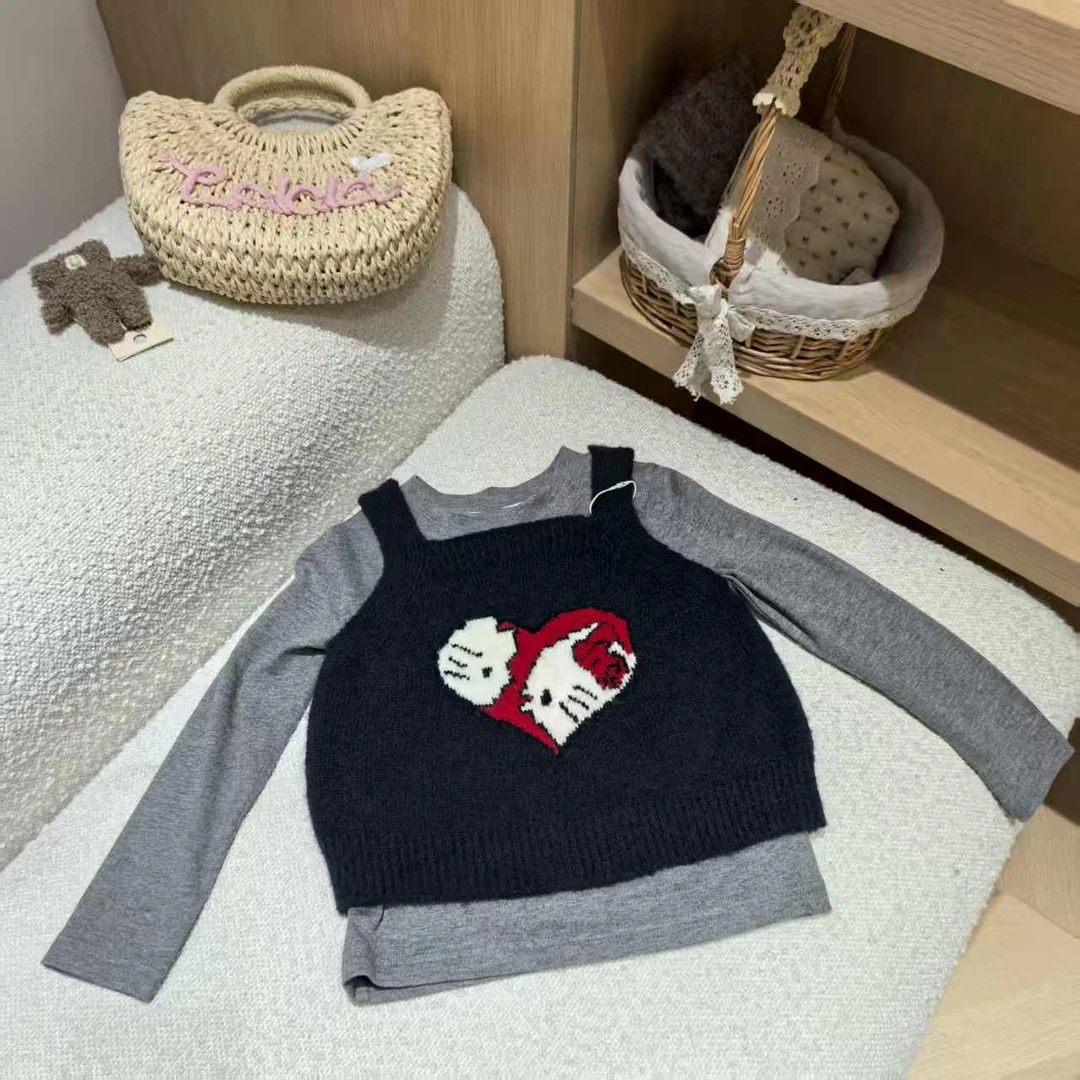 【彩虹家】2025秋款kt猫背心休闲裤上衣两件套-66051