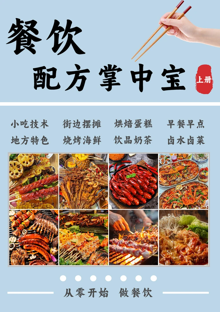 美食餐饮开店摆摊小吃配方手册本册(送千款视频)