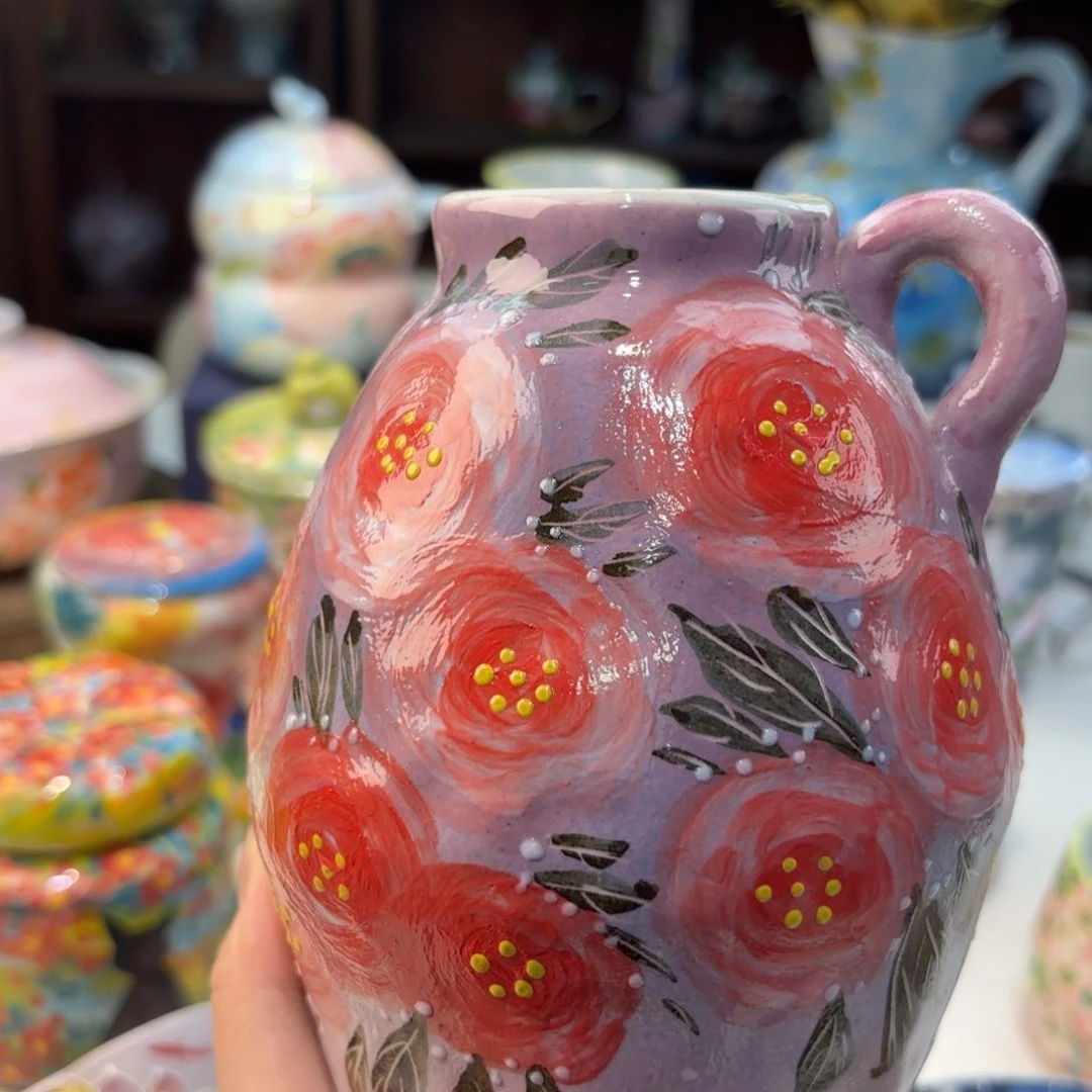 瓷片景德镇手绘高温釉下彩陶瓷茶具