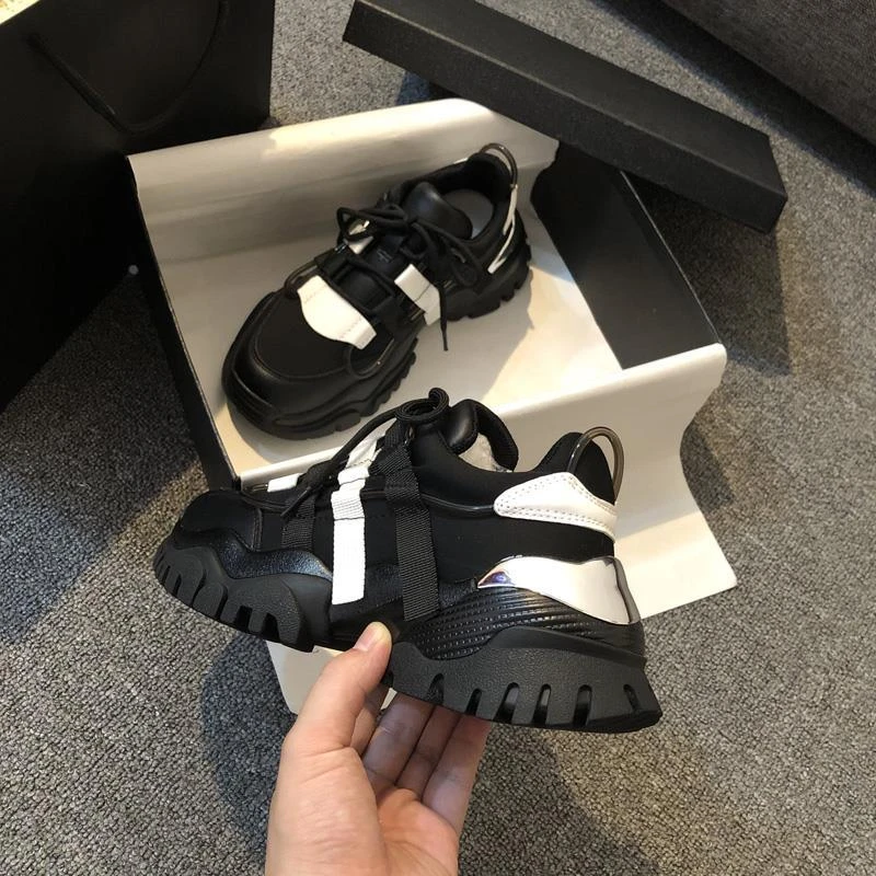 潮牌2025新款秋季ins老爹鞋女百搭厚底运动小鞋子女ins潮牌百搭鞋