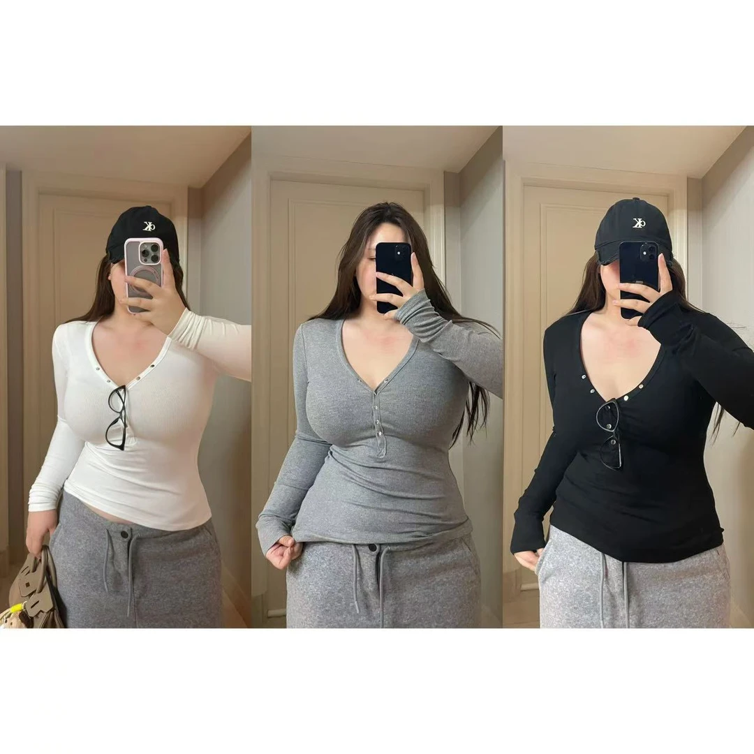 卤蛋公主【知心姐姐】大码胖mm显瘦长袖时尚百搭修身春夏