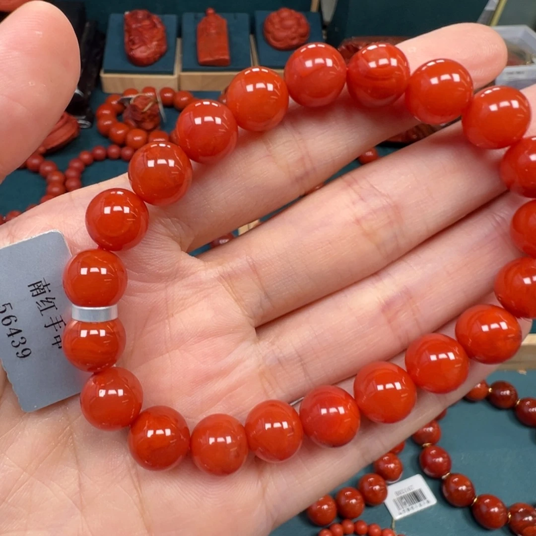 未镶嵌手串南红玛瑙瓦西柿子红9mm