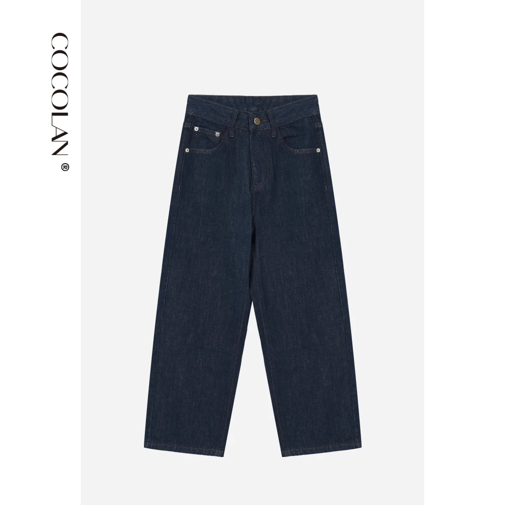 COCOLAN【丹宁牛仔】100棉秋季直筒女牛仔裤CL6K6576
