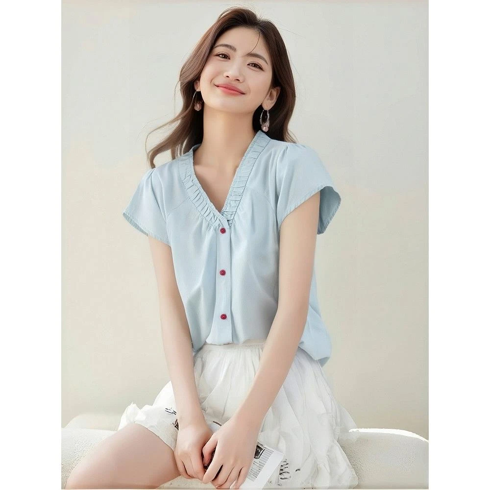 2025年夏季新款女装短袖T恤女宽松百搭休闲圆领套头打底衫