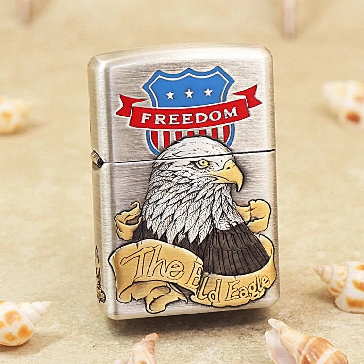 ZIPPO/之宝打火机熏银套壳千语作品【鹰头66号公路】直播间专属