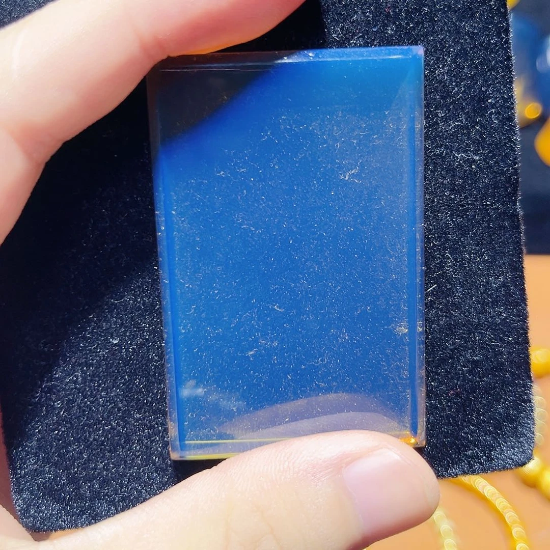 零***发蓝珀未镶嵌珠宝奇石531子冈（定制雕刻）