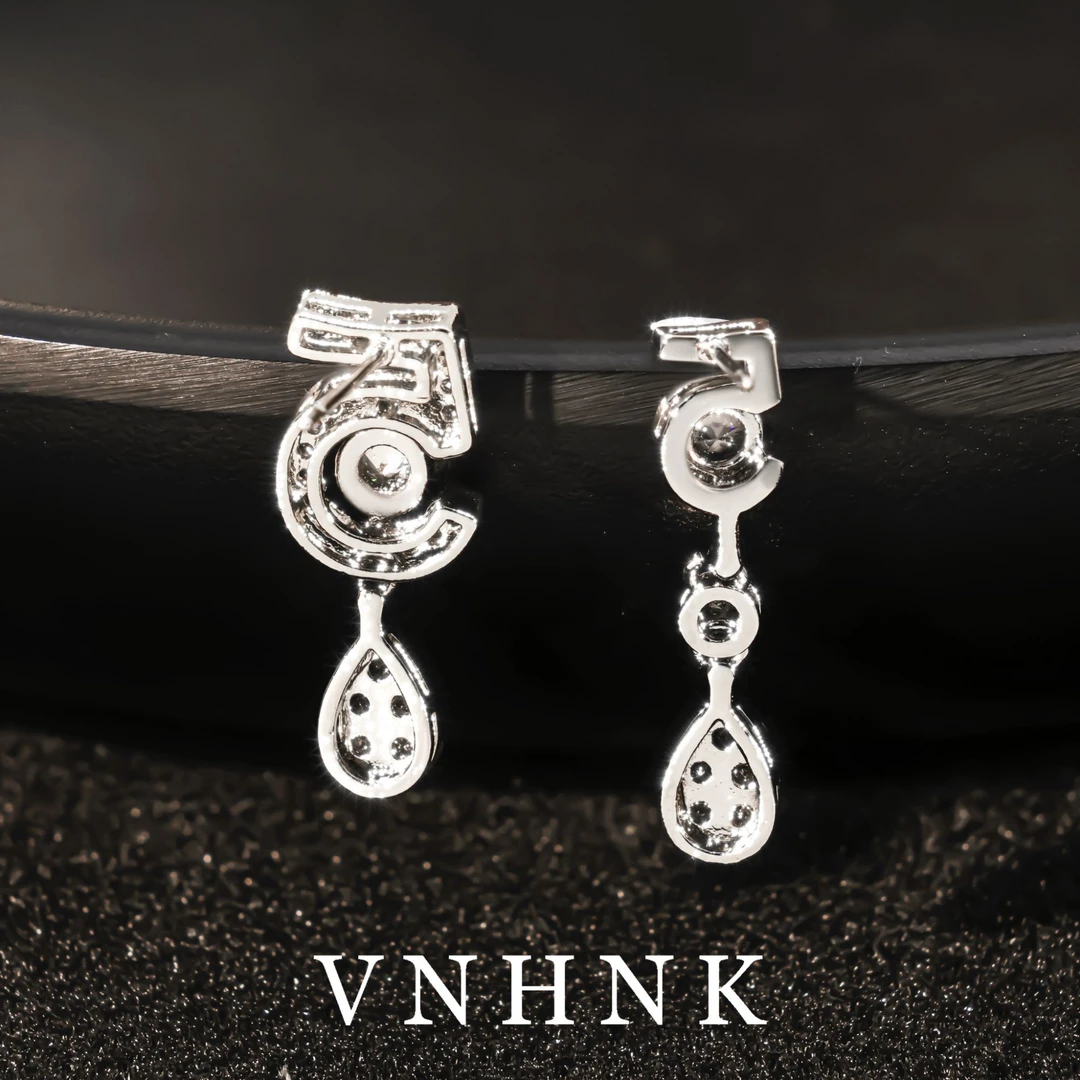 铜合金合成锆石耳饰 美可儿   H580   银色精致优雅百搭耳环