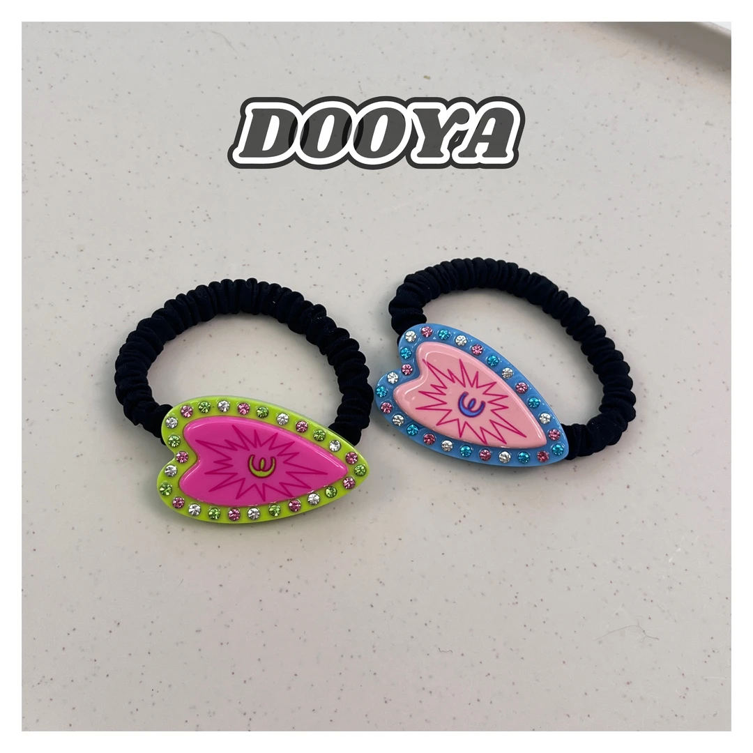 芽怼怼韩国重工蓝绿爱心发绳  03567