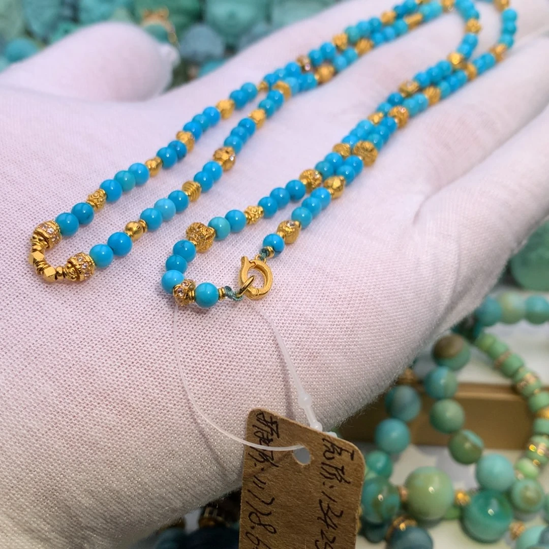 绿松石18K金镶嵌手链