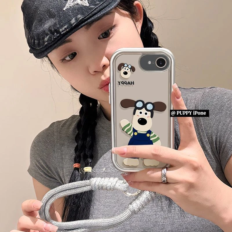 背带裤掌门狗适用苹果16手机壳卡通华为荣耀高质量OPPO小米15VIVO