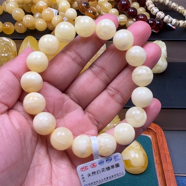 琥珀未镶嵌珠宝奇石M26号12+浓白妖花