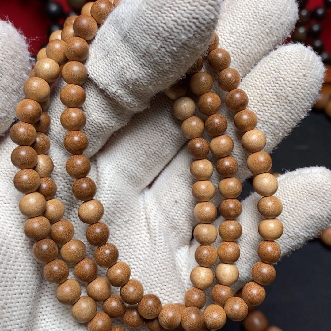 檀香木其他06横纹 老山檀香 椭圆珠处理价