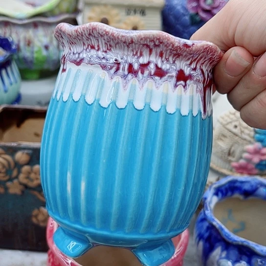 多肉绿植陶瓷花盆9.9包邮