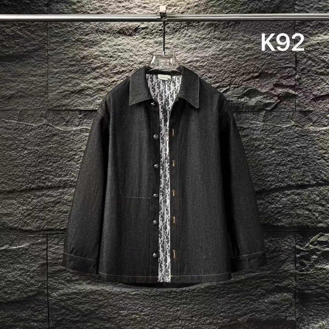HI-K92-秋季男士纯色翻领开衫休闲长袖外穿早秋简约宽松外套