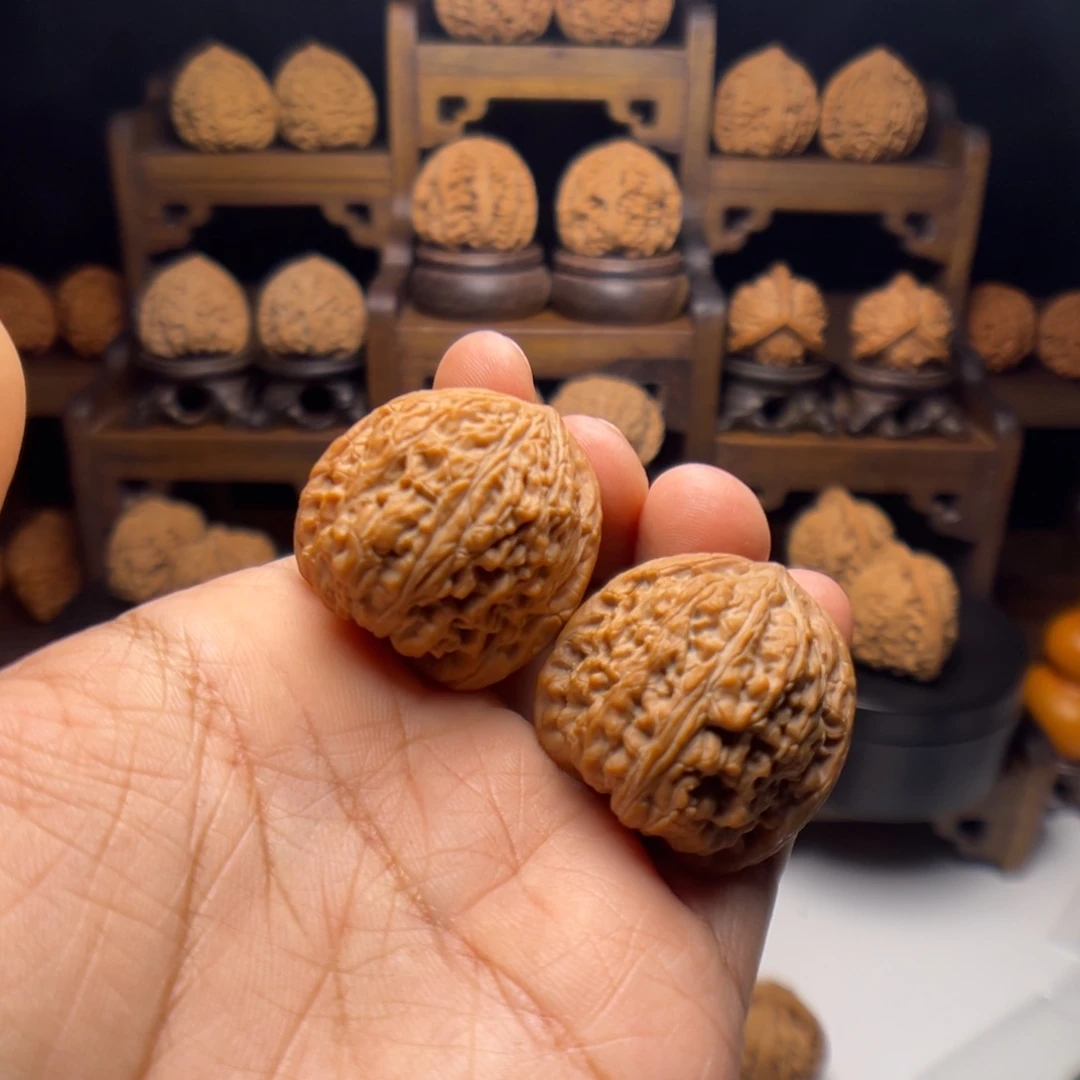 窝***头把件文玩核桃34承德密纹