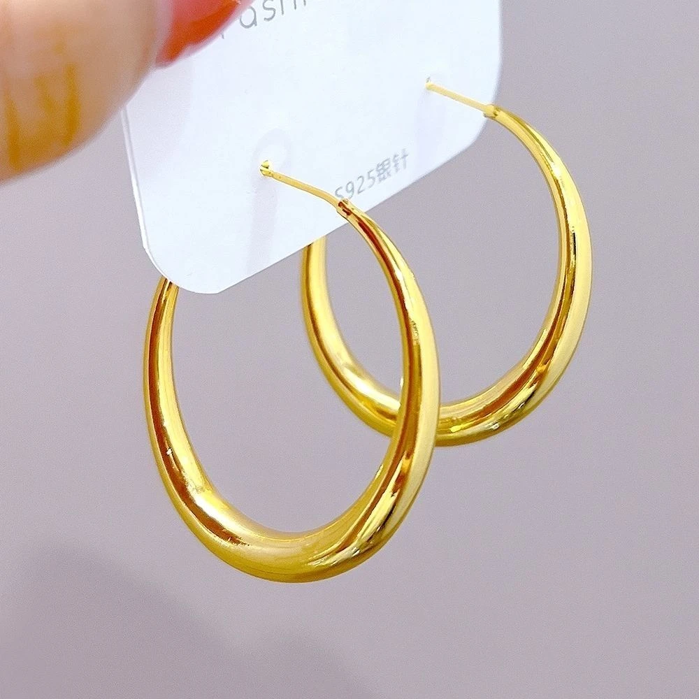 铜合金耳饰 欧美大圈圈耳环轻奢个性夸张网红时尚百搭圆圈耳圈