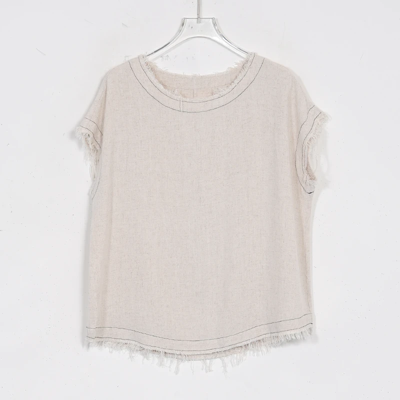 【蓉哥出品】（意桉）亚麻毛边背心J64
