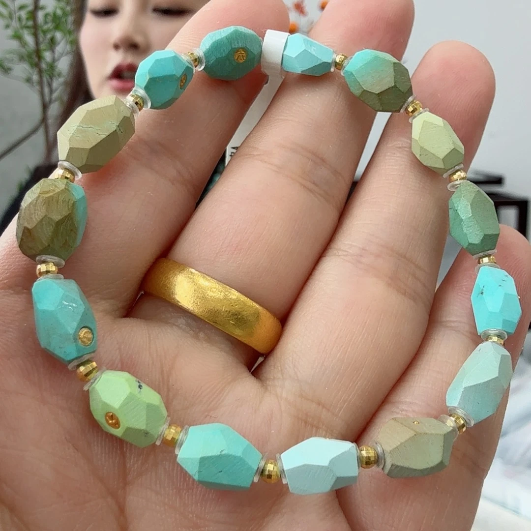 绿松石18K金镶嵌珠宝奇石