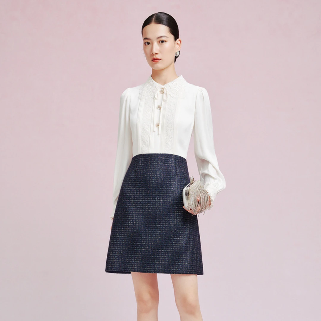 【晨粉专享价】La Koradior拉珂蒂冬季法式高级感显瘦连衣裙