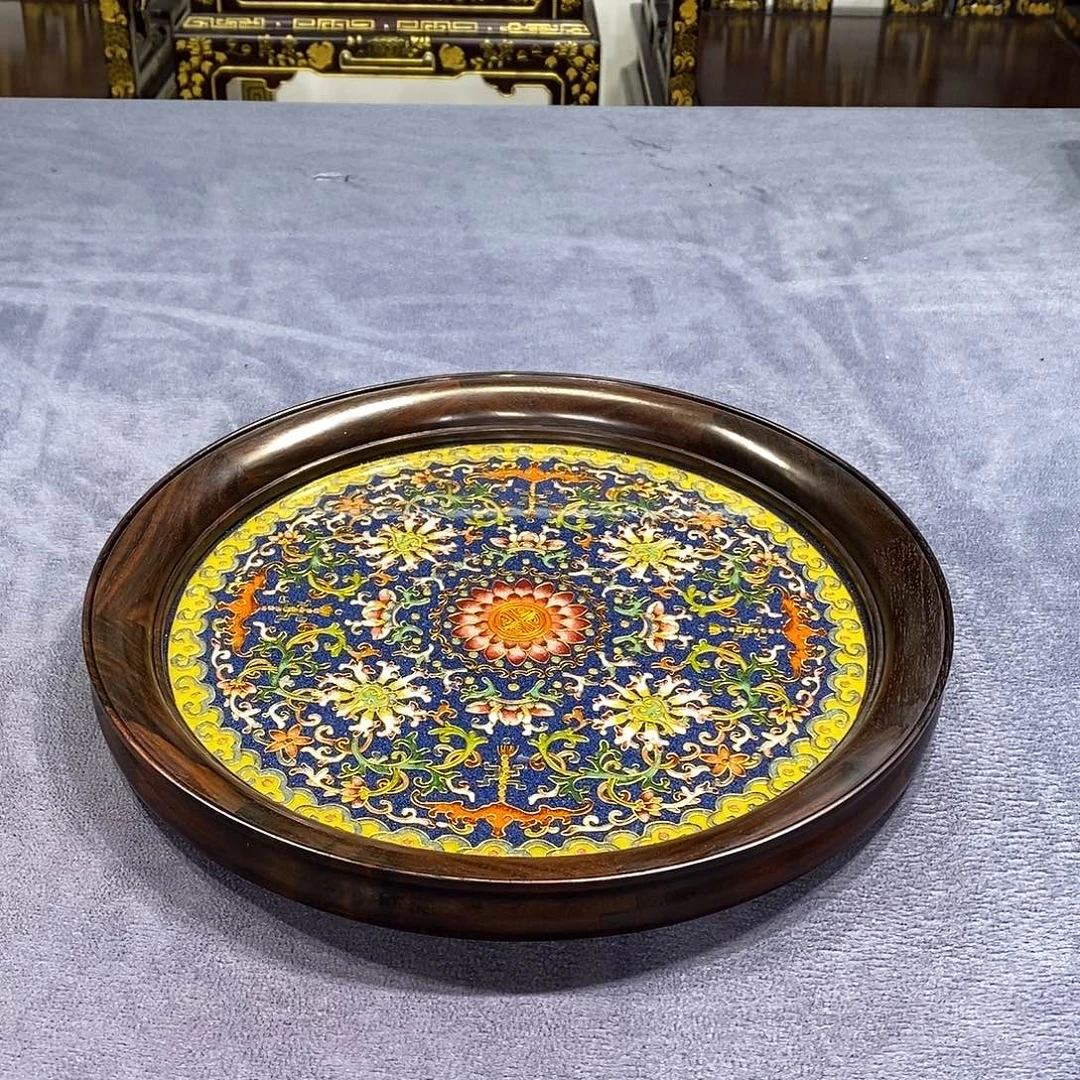 红酸枝木类成套家具圆盘