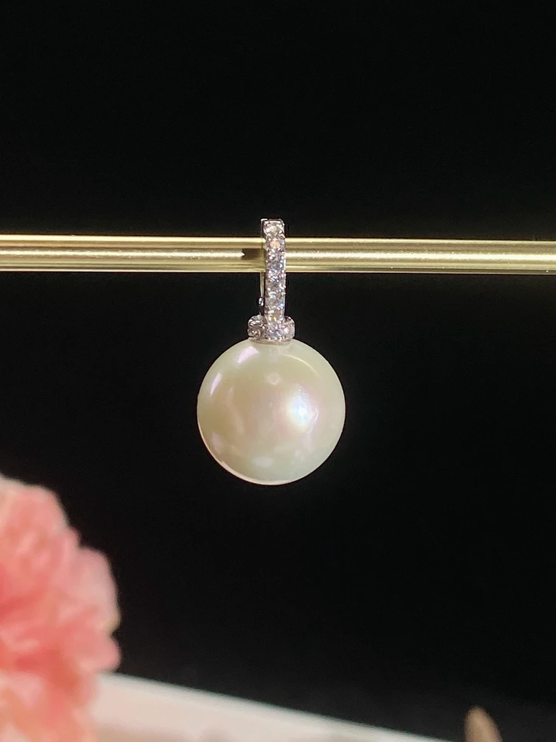 925银银制品 925银万能扣12-13mm珍珠吊坠