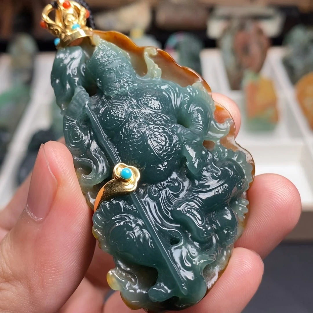 定制翡翠未镶嵌财宝天王