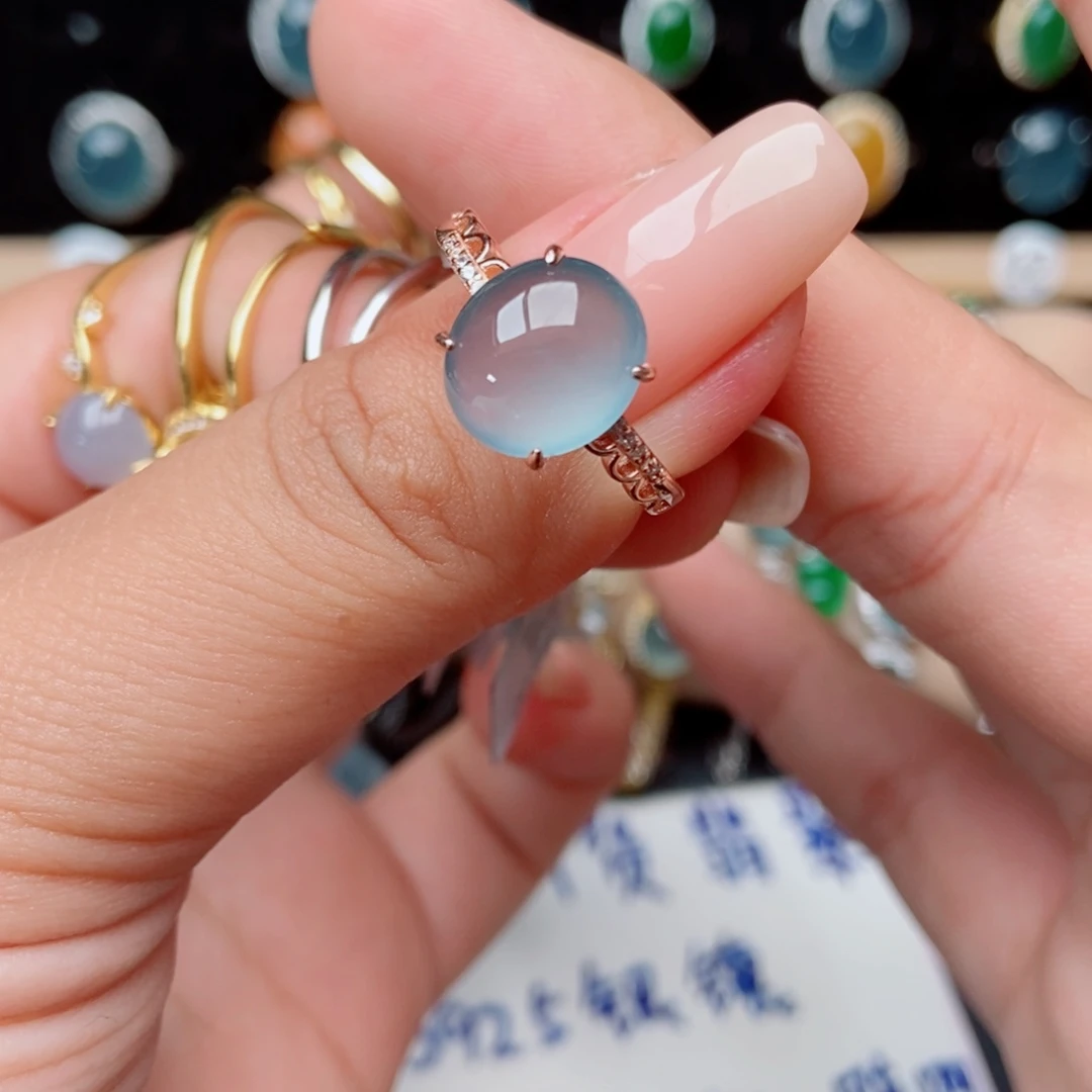 A****翡翠银S925镶嵌戒指