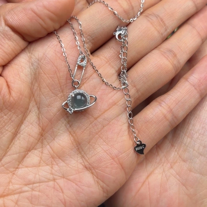 翡翠银S925镶嵌耳饰