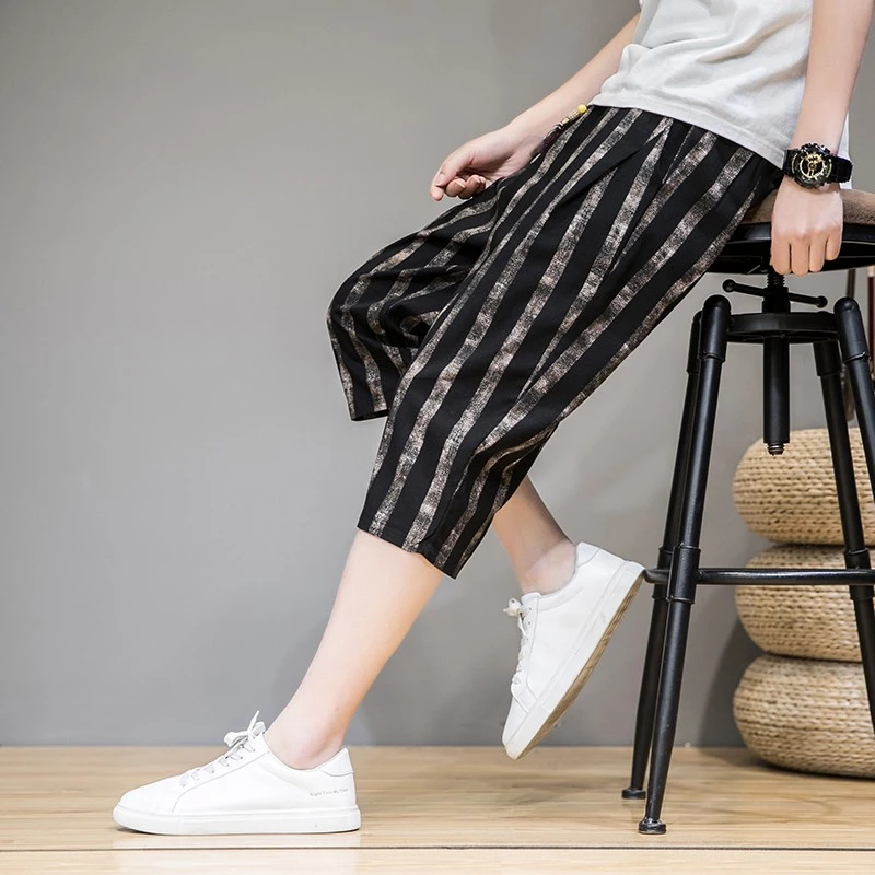 Npkp Couture官方正品/港风短裤男五分裤条纹休闲裤夏季运动七分