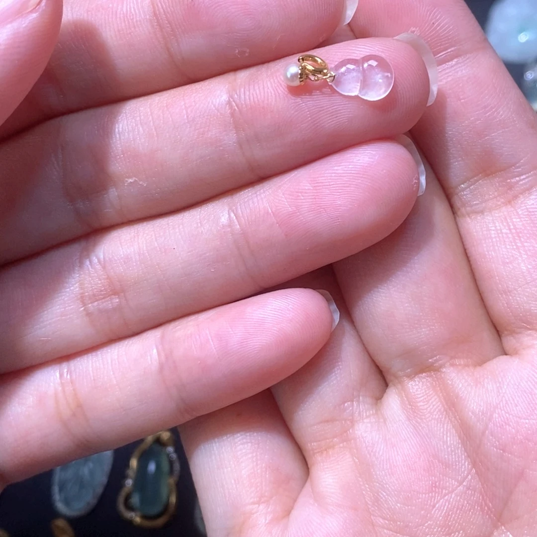吊坠(不含链)18K金镶嵌翡翠