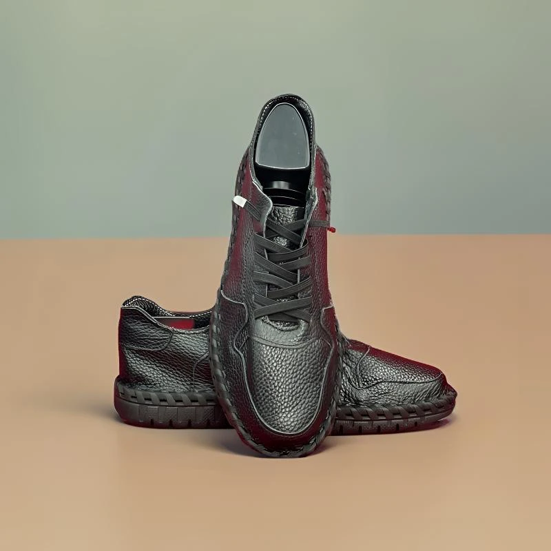 头层牛皮手工皮鞋2025爆款时尚简约休闲运动皮鞋开车鞋