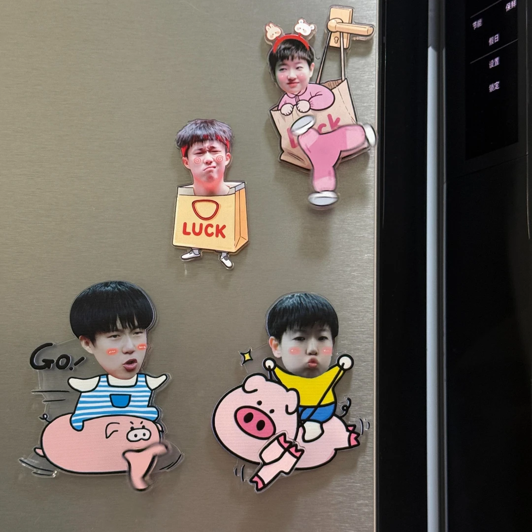 莎头组合大头莎莎周边国乒全体可旋转亚克力磁吸冰箱贴打乒球