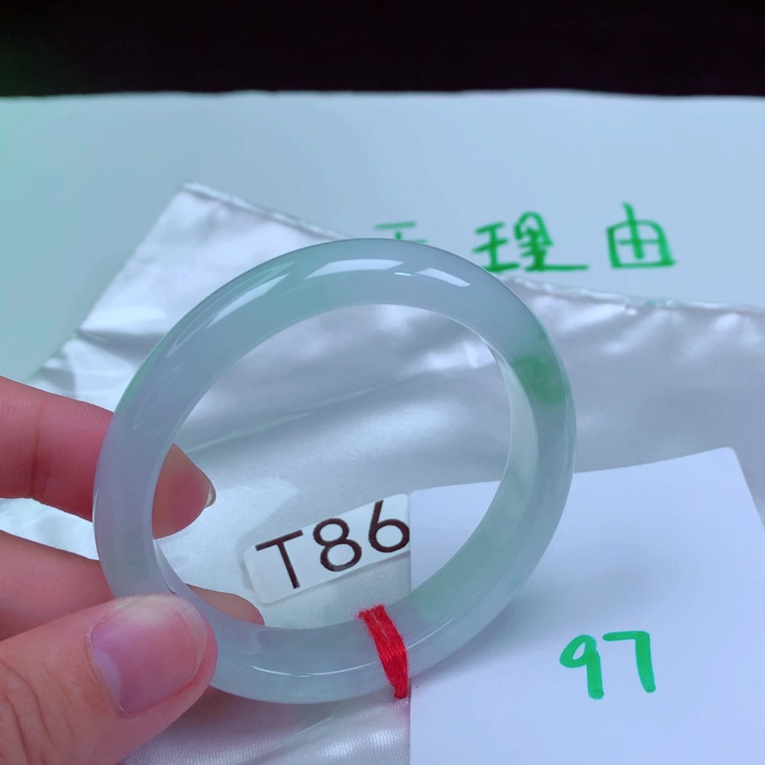 未镶嵌手镯翡翠缅甸天然A货翡翠手镯53.1贵妃