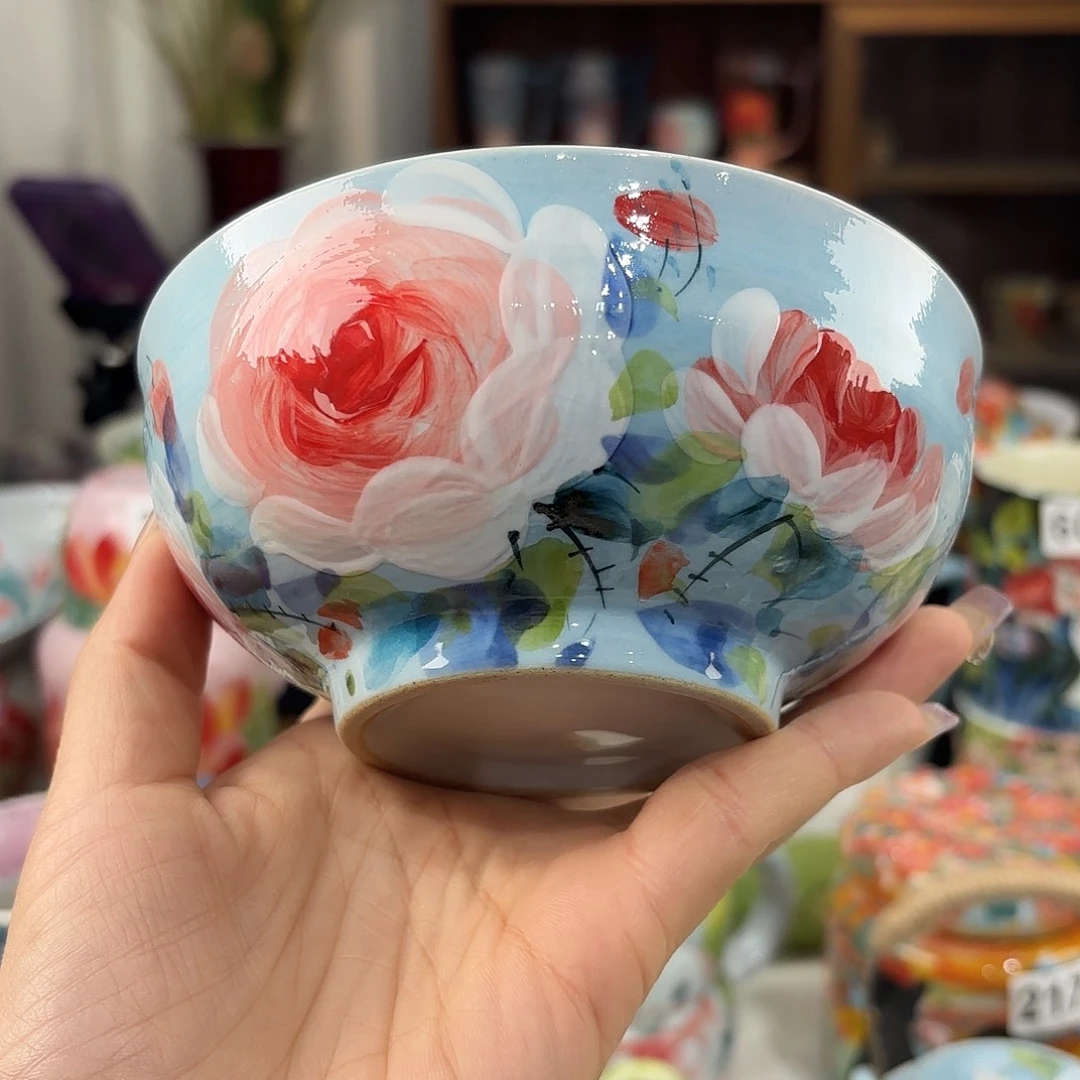 瓷片景德镇手绘高温釉下彩陶瓷茶具