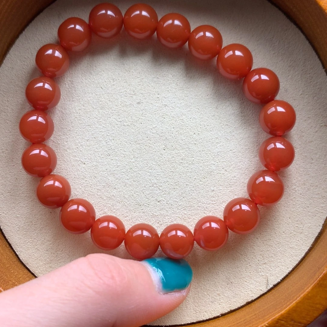 南红玛瑙未镶嵌保山天然原矿南红9mm+手串