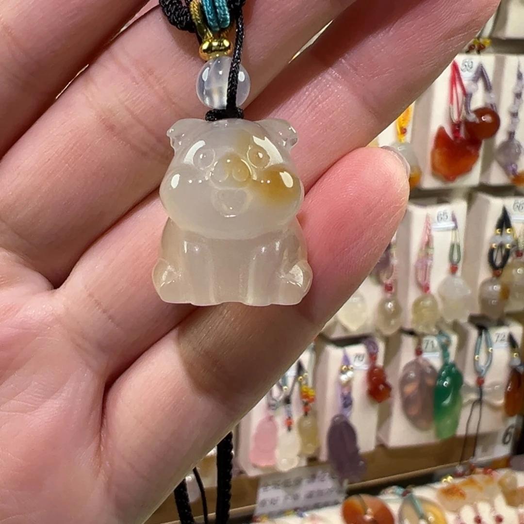 玛瑙/玉髓未镶嵌吊坠(赠链)