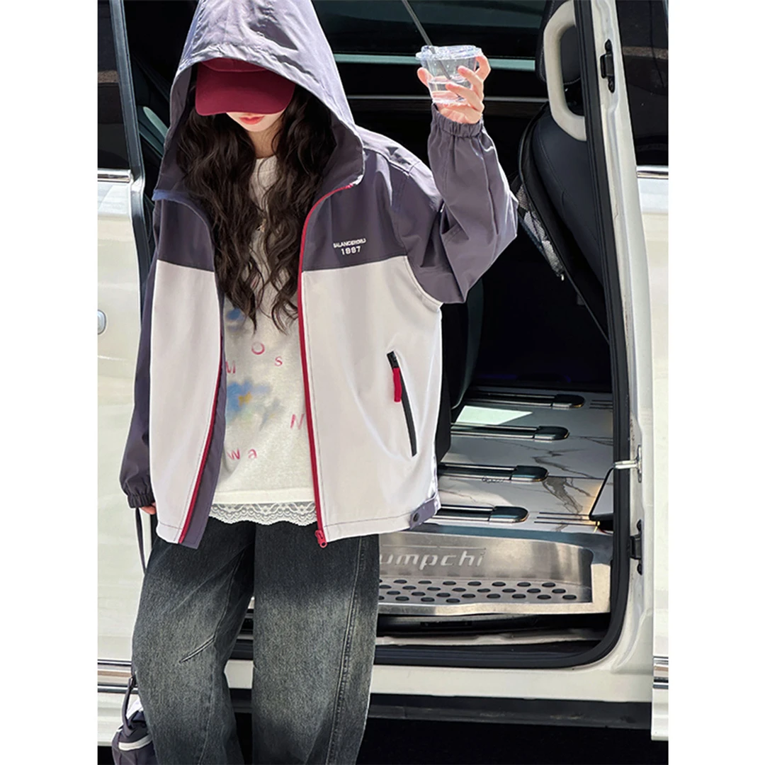 K29369孙小美韩系女童冲锋衣秋装新款儿童连帽上衣春秋外套潮