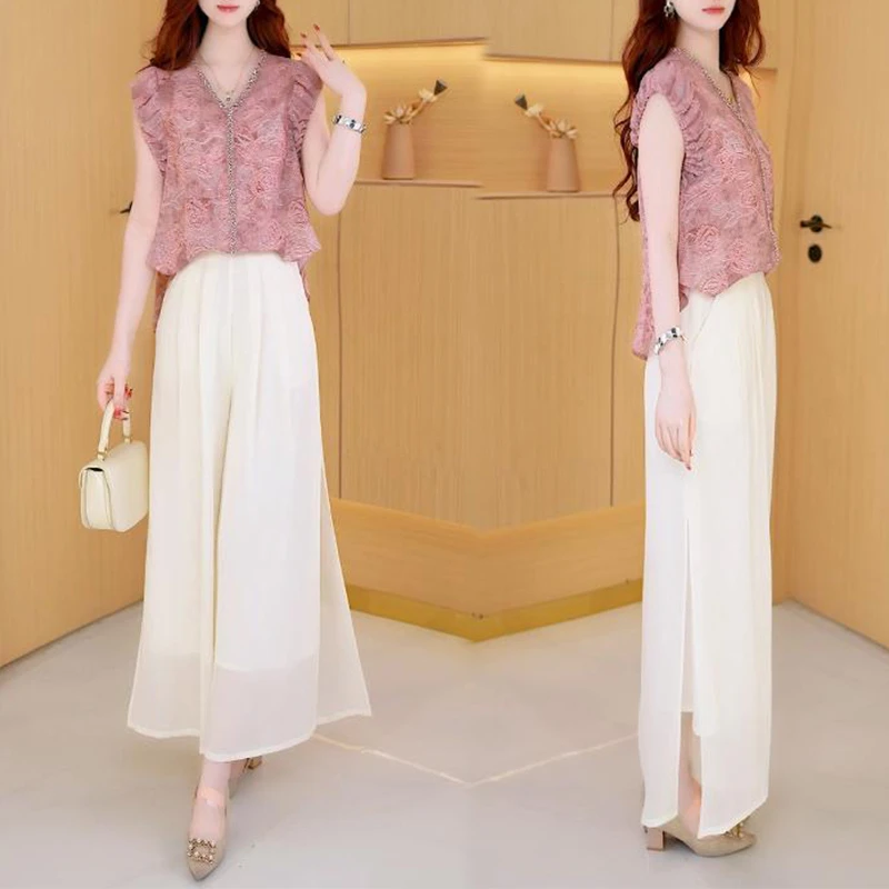 2025夏季时尚女神修身洋气套装宽松气质休闲百搭显瘦减龄女两件套