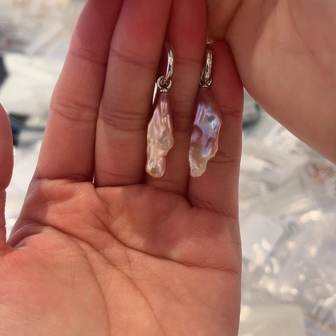 淡水珍珠耳饰合金