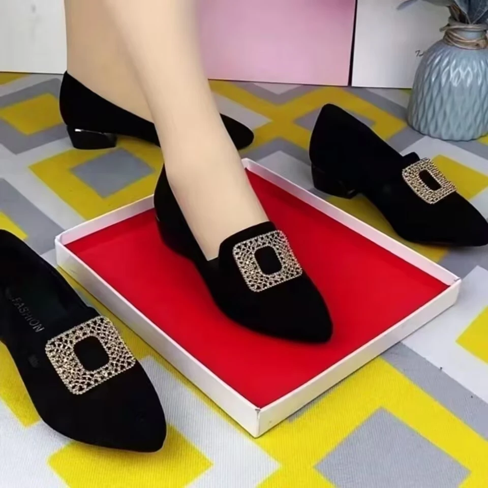 女鞋单鞋时尚百搭软底尖头低跟皮鞋女鞋单鞋时尚百搭软底气质舒适