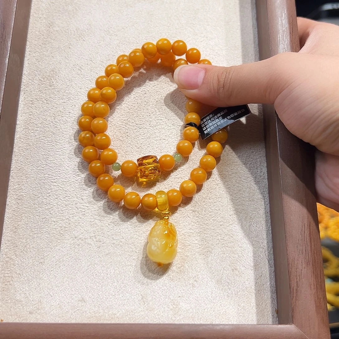 未镶嵌蜜蜡手链7.9mm蜜蜡手串