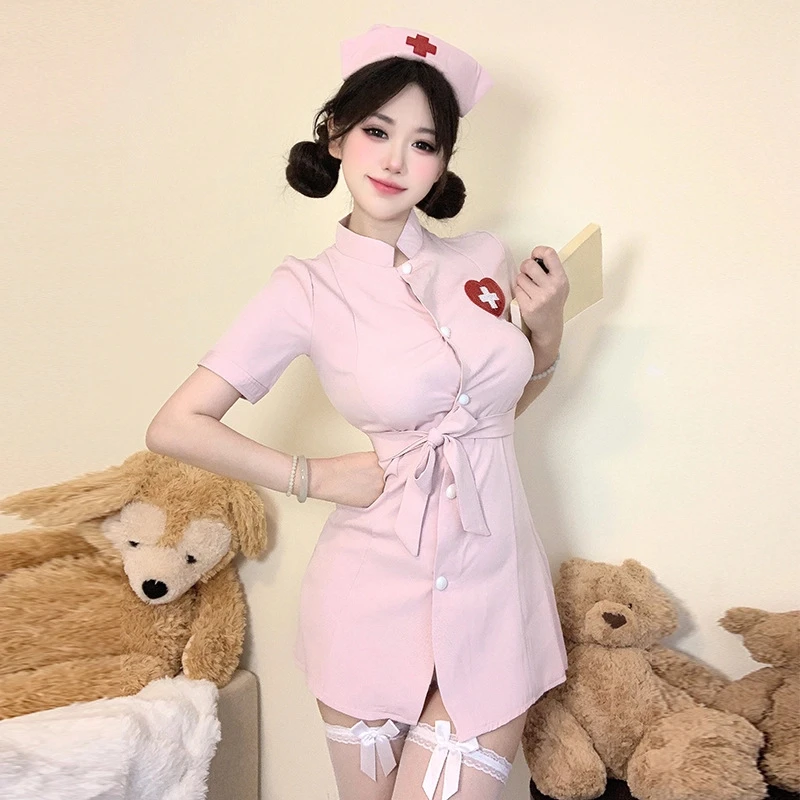 护士制服cos性感风连衣裙纯欲睡裙白护士服角色扮演cosplay短裙