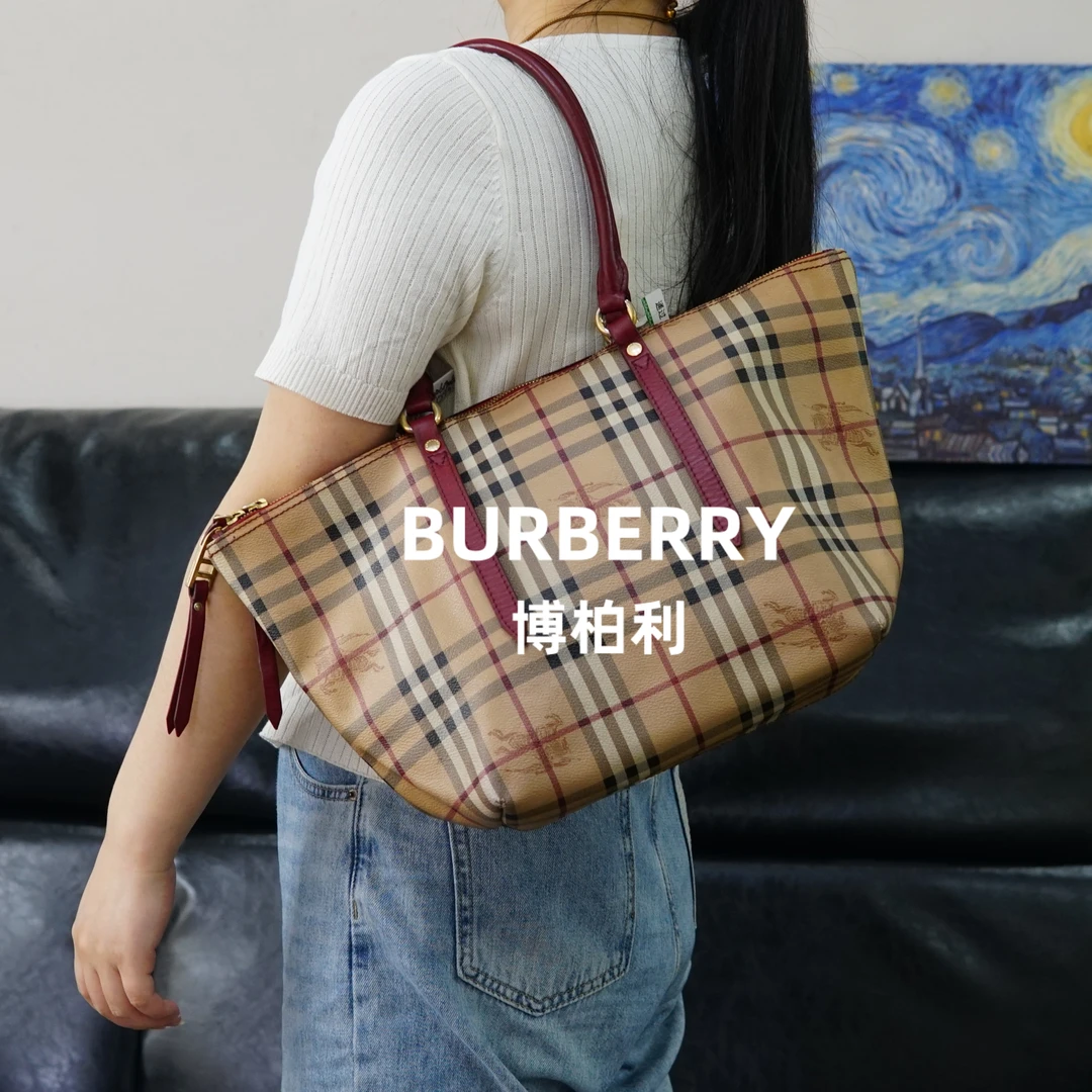 95新 BURBERRY/博柏利 巴宝莉/格纹单肩包/EE04619062/9062